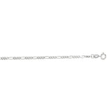 14K White Gold 1.9mm Figaro 16 Chain with Spring Ring