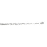 14K White Gold 3mm Figaro 24 Chain with Lobster Lock