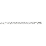 14K White Gold 3.8mm Figaro 18 Chain with Lobster Lock