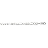 14K White Gold 4.6mm Figaro 20 Chain with Lobster Lock
