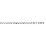 14K White Gold 3.6mm Comfort Curb 20 Chain with Lobster Lock