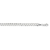14K White Gold 4.7mm Comfort Curb 30 Chain with Lobster Lock