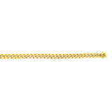 14K Yellow Gold 7.2mm Semi-Solid Classic Miami Cuban 8.5 Chain Bracelet with Box Lock