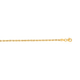 14K Yellow Gold 16 2.5mm Diamond Cut Royal Rope Chain with Lobster Lock