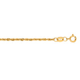 14K Yellow Gold 1.5mm Lite Rope 20 Chain with Lobster Lock