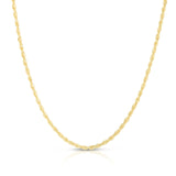 14K Yellow Gold 2.5mm Lite Rope 18 Chain with Lobster Lock