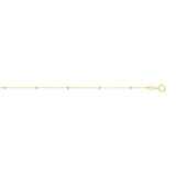 14K Yellow Gold 3.5mm Diamond Cut Bead Saturn 18 Chain with Spring Ring