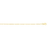 14K Yellow Gold 1.3mm Polished Bar Station Saturn 20 Chain with Lobster Lock