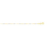 14K Gold 1.4mm Two-tone Polished Bar Station Saturn 18 Chain with Lobster Lock