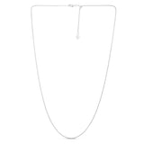 14K White Gold 1.3mm Adjustable Popcorn 22 Chain with Lobster Lock