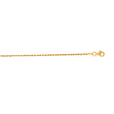 14K Yellow Gold 10 1.6mm Royal Rope Chain Anklet with Lobster Lock