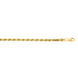 10K Yellow Gold 3.2mm Diamond Cut Lite Rope 18 Chain with Lobster Lock