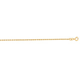 10K Yellow Gold 1.4mm Solid Diamond Cut Royal Rope 18 Chain with Spring Ring Clasp