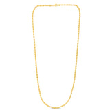 10K Yellow Gold 3.5mm Solid Diamond Cut Royal Rope 8 Chain Bracelet with Lobster Lock