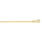 10K Yellow Gold 1.2mm Mariner 16 Chain with Spring Ring