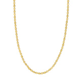 14K Yellow Gold 2.2mm Oval Mirror Link 24 Chain with Lobster Lock