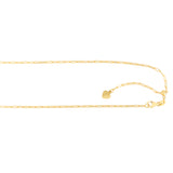14K Yellow Gold 1.5mm Adjustable Paperclip 22 Chain with Lobster Lock