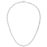 14K White 7.5 Gold 4.2mm Paperclip Chain Bracelet with Lobster Lock