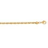 10K Yellow Gold 6mm 22 Diamond Cut Solid Royal Rope Chain with Lobster Clasp