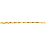 14K Yellow Gold 3.6mm 18 Solid Round Box Chain with Lobster Clasp