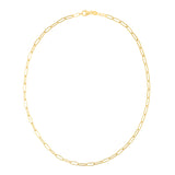 14K Yellow Gold 3.5mm Paperclip 20 Chain Necklace