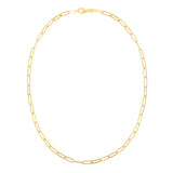 14K Yellow Gold 4mm Paperclip 20 Chain Necklace
