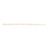 14K Tri-color Gold 16 Polished Puffed Mariner Link Chain Necklace with Lobster Lock