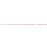14K Rose Gold 0.97mm Double Extendable Cable Chain with Lobster Lock. Total length 18 with jump Ring at 16 and 17 inch.