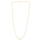 14K Yellow Gold 2mm Moon 18 Chain Necklace with Lobster Clasp
