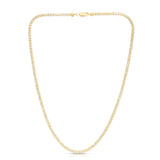 14K Two-tone Yellow Gold 24 3.3mm Fancy Ice Chain Necklace with Lobster Clasp