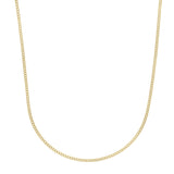 14K Yellow Gold 2.2mm Light Gourmette (Baby Cuban) 18 Chain with Lobster Clasp