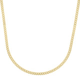 14K Yellow Gold 3.65mm Light Gourmette (Baby Cuban) 24 Chain with Lobster Clasp