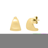 14K Gold Graduated Puffed Up Hoops with Push Back clasp