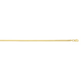 14K Yellow Gold 20 2.6mm Oval Snake Chain Necklace with Lobster Clasp.