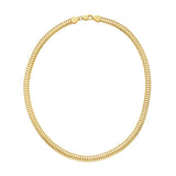 14K Yellow Gold 6.5mm 22 Polished Lite Oval Snake Chain Necklace with Lobster Clasp