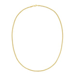 14K Yellow Gold 2mm 18 Oval Snake Chain Necklace with Lobster Clasp