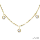 1/2 Ctw Circular Accent Rose Cut Diamond Station Necklace in 14K Yellow Gold