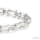 1/3 Ctw Marquise Shape Single Cut Diamond Link Bracelet in 10K White Gold