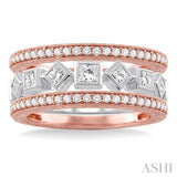 1 Ctw Diamond Stackable Band Set in 14K Rose and White Gold