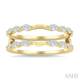 1/2 Ctw Carved Shank Marquise Cut Diamond Insert Ring in 14K Yellow Gold