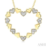 1/20 Ctw Puffed Heart Round Cut Diamond Pendant With Chain in Yellow Gold Vermeil