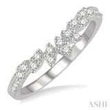 1/4 Ctw Marquise Garland Round Cut Diamond Wedding Band in 14K White Gold