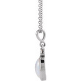 Sterling Silver 6x4 mm Natural Ethiopian Opal & .015 CT Natural Diamond 16-18" Necklace