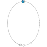 14K White Gold Natural Blue Zircon 6 1/2-7 1/2" Bracelet
