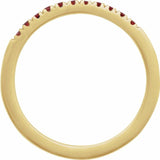 14K Yellow Gold Natural Mozambique Garnet Stackable Ring