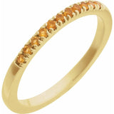 14K Yellow Gold Natural Citrine Stackable Ring