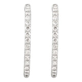14K Yellow 2 CTW Lab Grown Diamond Inside Outside 29.5 mm Hinged Hoop Earrings