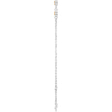 14K White Gold Natural Citrine Bezel-Set Three-Stone 6 1/2-7 1/2" Bracelet