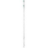 14K White Gold Natural Emerald Bezel-Set Three-Stone 6 1/2-7 1/2" Bracelet
