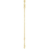 14K Yellow Gold Natural White Sapphire Bezel-Set Three-Stone 6 1/2-7 1/2" Bracelet